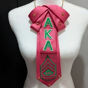 Pink and Green AKA Tie Brooch Necklace